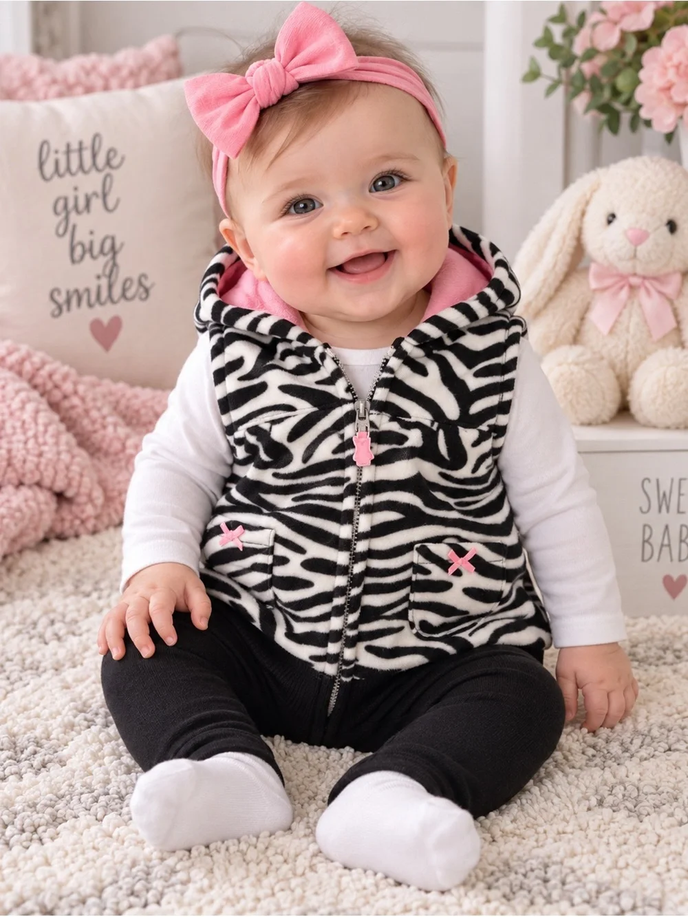 Carter's Zebra Print Hoodie - 6 Months